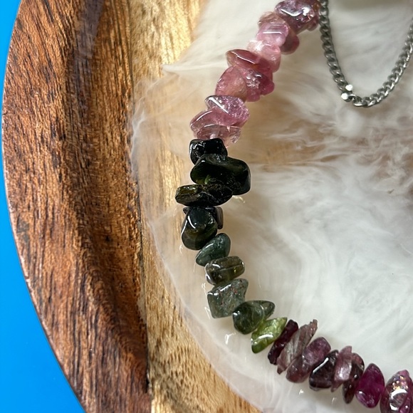 🖤Vtg Tourmaline stone bracelet - Picture 3 of 10